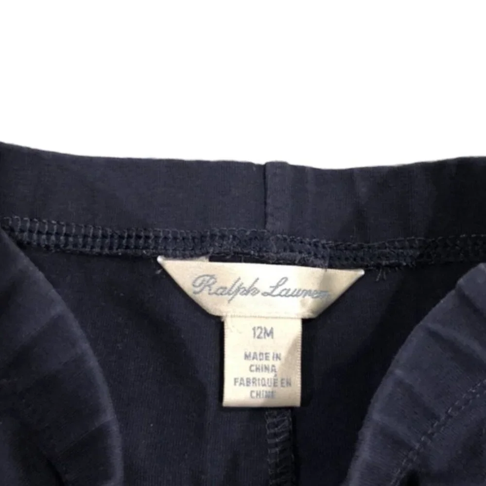 Ralph Lauren 12m Navy Blue Bow Leggings